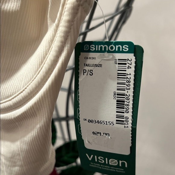 Simons Off-White Ribbed Top - Picture 2 of 6